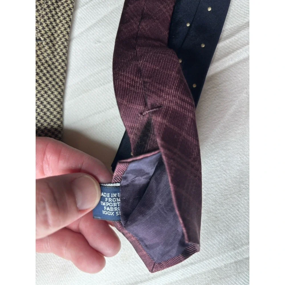 Polo by Ralph Lauren Lot of 6 Vintage Neck Ties Bundle Made in USA Silk & Linen